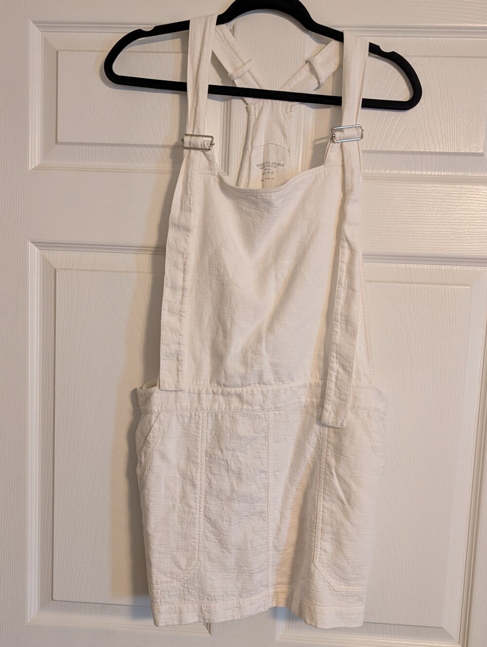 100% Linen European Overall/Romper White Dress M